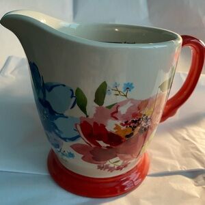 Pioneer Woman Measuring Cup blue red floral w/red base 4-cup